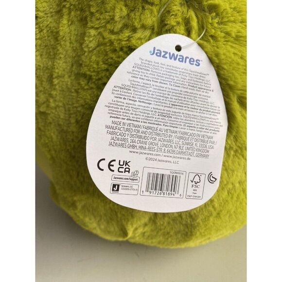 Squishmallows 12" Fuzz-A-Mallows Grinch in Santa Hat Soft Plush Christmas NEW - Picture 5 of 11